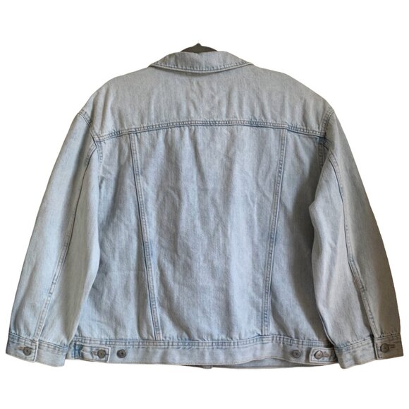 NWT OLD NAVY Women's Light Washed Boyfriend Denim Jean Jacket Sz Large Petite - Picture 3 of 8